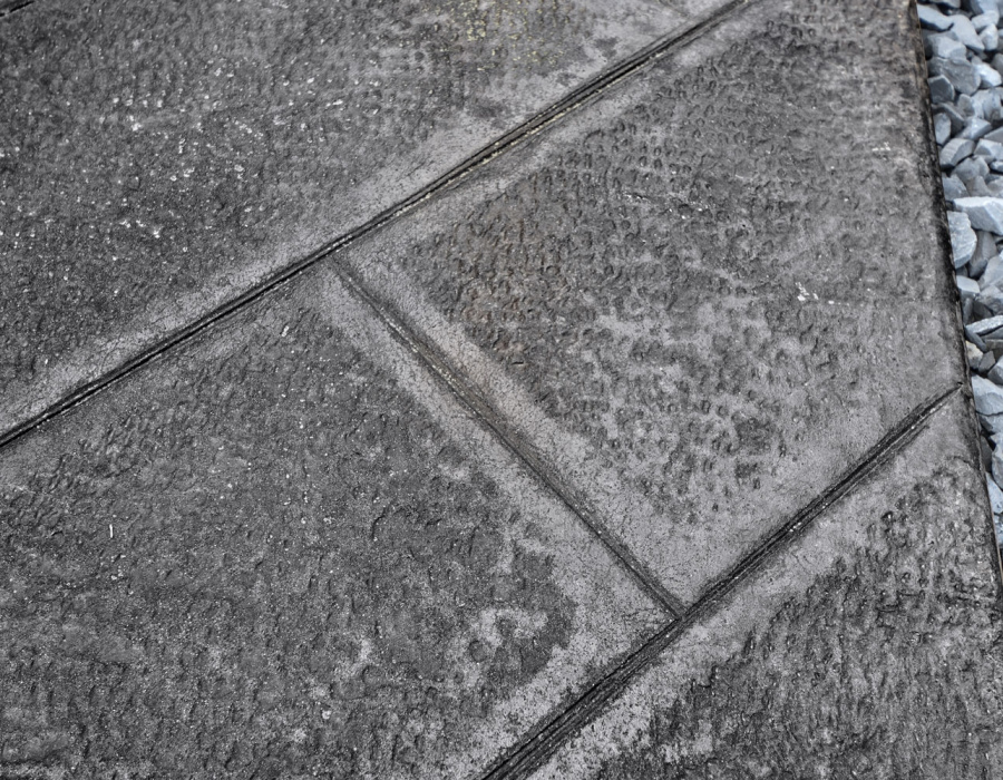Plam Stampable, stamped concrete, mold travertino 3 lastre. Durante Srl, Maser, Italy