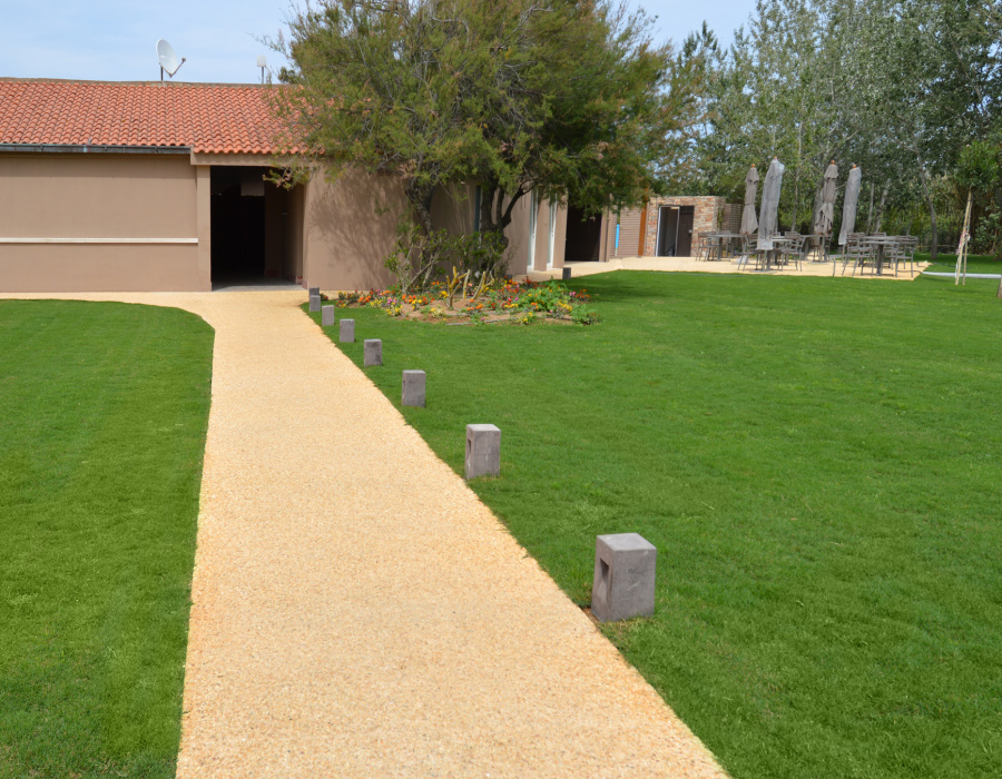 ItalianTerrazzo®, suelo de grava lavada Paglia. Baia di Chia Resort, Domus de Maria (Italia)